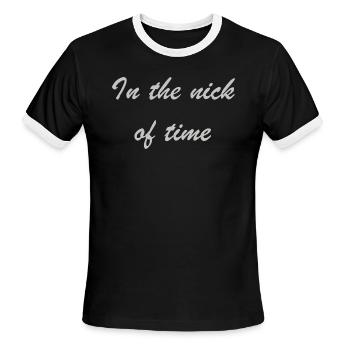 In the nick of time - Men's Ringer T-Shirt - black/white - Front - Jackson (183cm)