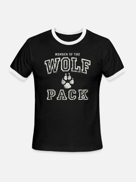 Wolf Pack Member - Men's Ringer T-Shirt - black/white