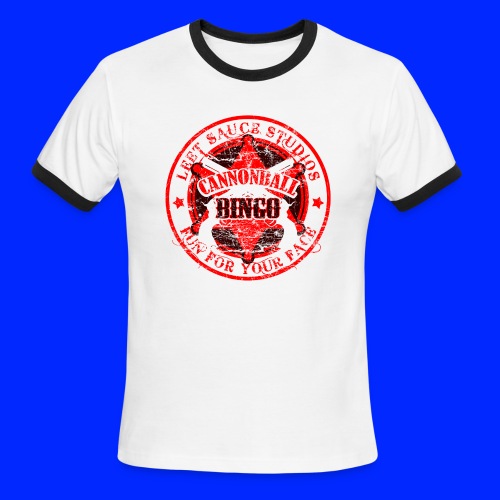 Vintage Cannonball Bingo Badge All Red - Men's Ringer T-Shirt