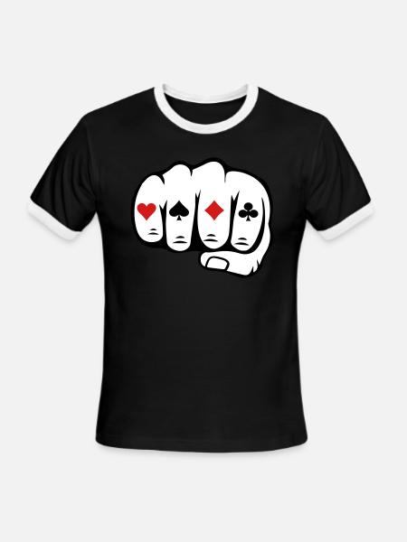Casino - Men's Ringer T-Shirt - black/white