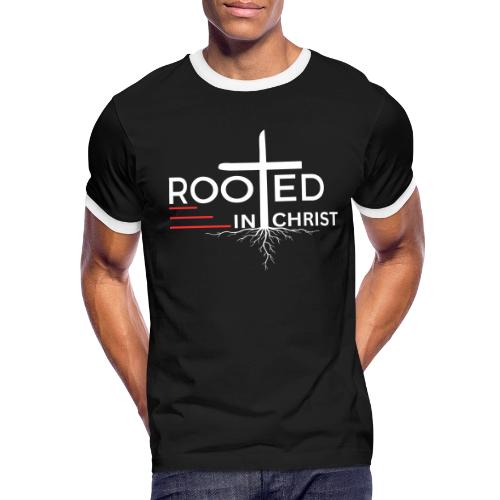 Rooted in Christ (white) - Colossians 2:7 - Men's Ringer T-Shirt