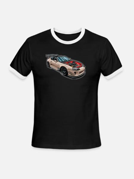Toyota supra mk4 - Men's Ringer T-Shirt - black/white
