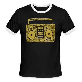 Propaganda Media - Men's Ringer T-Shirt - black/white - Front - Jackson (183cm)