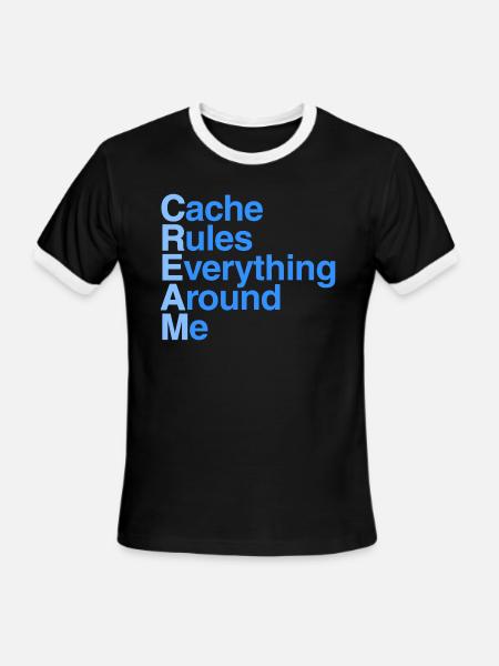 Cache Rules Everything Around Me CREAM T-Shirt - Men's Ringer T-Shirt - black/white