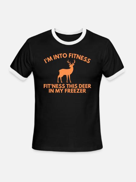 I'm Into Fitness Fit'ness Deer In My Freezer - Men's Ringer T-Shirt - black/white