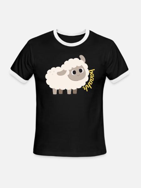 lamb baaahh - Men's Ringer T-Shirt - black/white