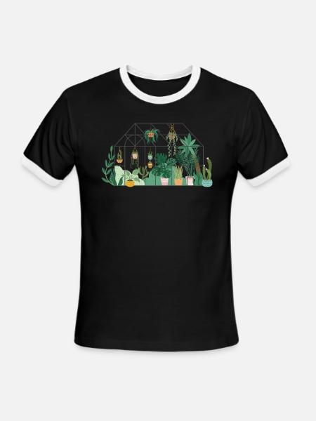 Greenhouse Plants - Men's Ringer T-Shirt - black/white