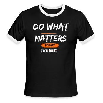 Inspire, Reflect, Thrive - Men's Ringer T-Shirt - black/white - Front - Jackson (183cm)