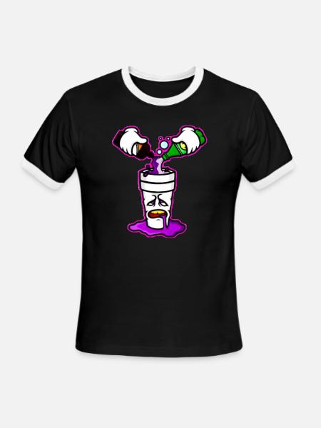 lean tee - Men's Ringer T-Shirt - black/white