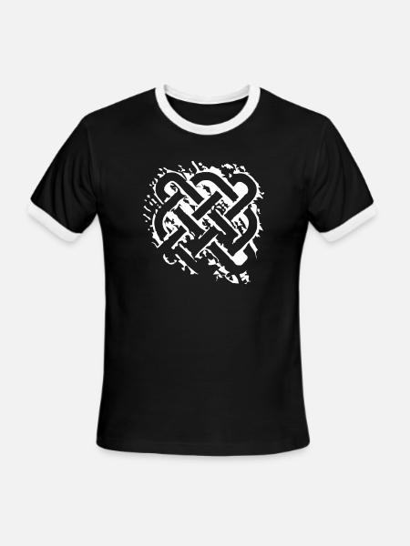 Celtic graphic - Men's Ringer T-Shirt - black/white