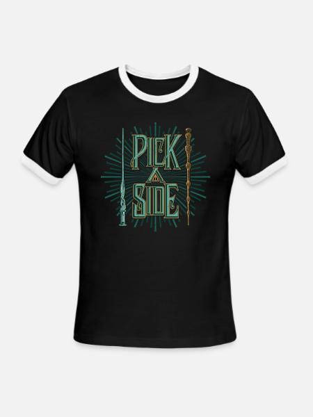 Fantastic Beasts Pick A Side Wands - Men's Ringer T-Shirt - black/white