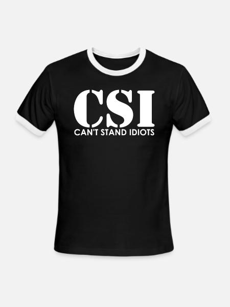 CSI Cant Stand Idiots - Men's Ringer T-Shirt - black/white