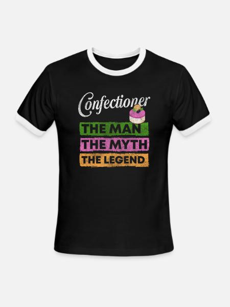 Confectioner Baker Sweets - Men's Ringer T-Shirt - black/white