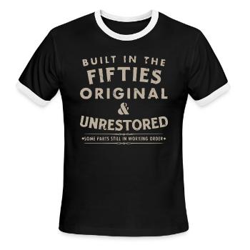 50 ans d’anniversaire - Idée cadeau - T-shirt à bandes contrastées pour hommes   - noir/blanc - Devant - Jackson (183cm)