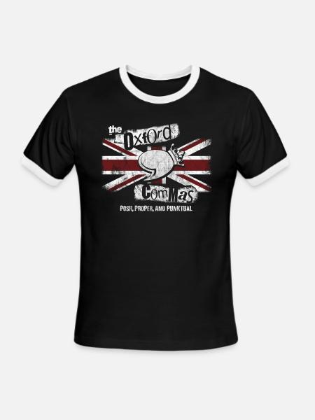 The Oxford Commas - Men's Ringer T-Shirt - black/white
