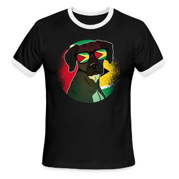 Guyana - Men's Ringer T-Shirt - black/white - Front - Jackson (183cm)