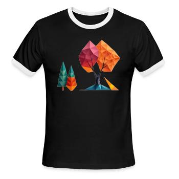abstract - Men's Ringer T-Shirt - black/white - Front - Jackson (183cm)