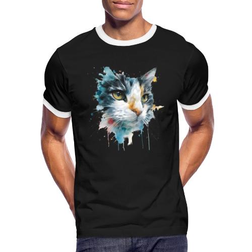 Watercolor cat face - Men's Ringer T-Shirt