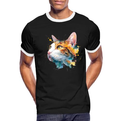 Cat: Feline Ink Burst - Men's Ringer T-Shirt