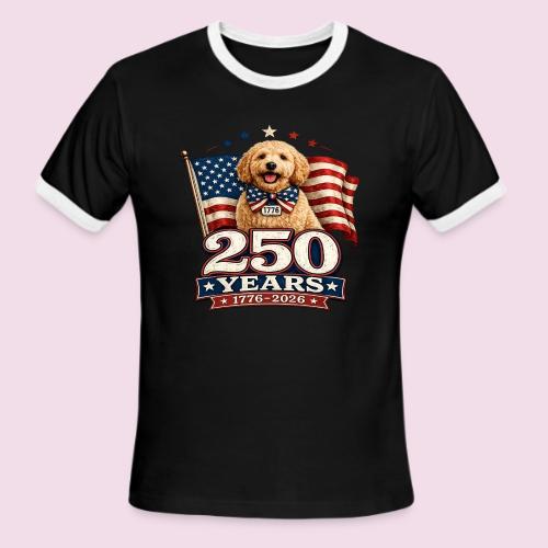 America 250 Dog Mom Goldendoodle - Men's Ringer T-Shirt