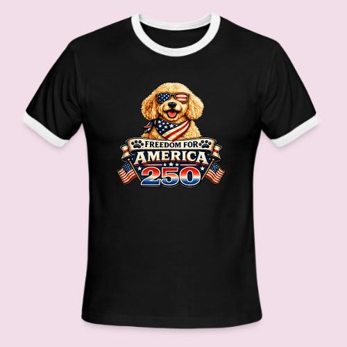 Freedom For America 250 Patriotic Goldendoodle - Men's Ringer T-Shirt