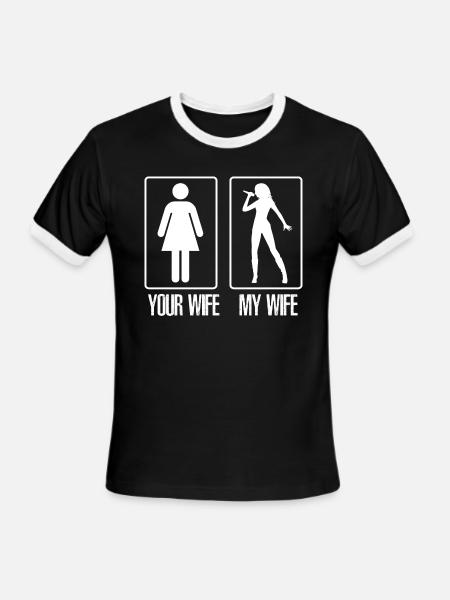 Your wife my wife singer - Men's Ringer T-Shirt - black/white