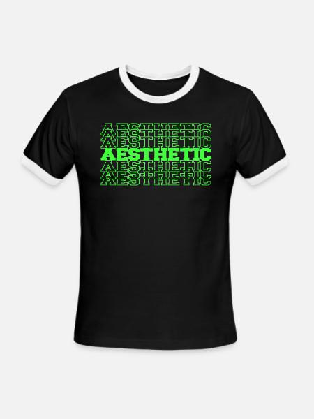 Neon Green Aesthetic - Men's Ringer T-Shirt - black/white