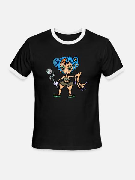 BUBBLE BLOWER - Men's Ringer T-Shirt - black/white