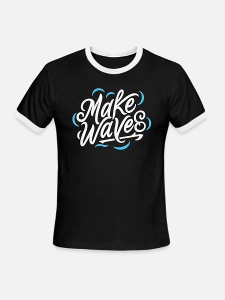 Make Waves - Men's Ringer T-Shirt - black/white