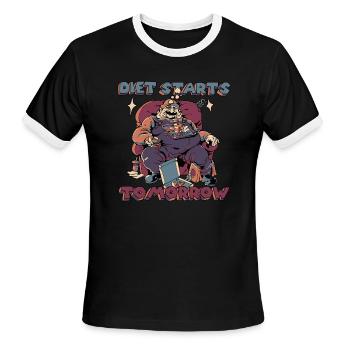 Diet Tomorrow for Obesity - Men's Ringer T-Shirt - black/white - Front - Jackson (183cm)