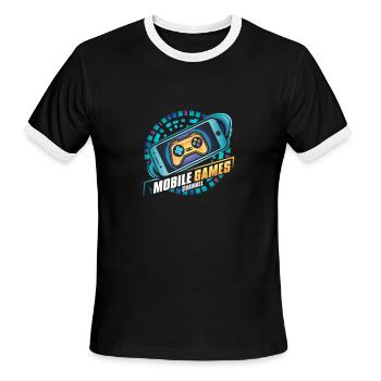 Mobile Games Channel - Men's Ringer T-Shirt - black/white - Front - Jackson (183cm)