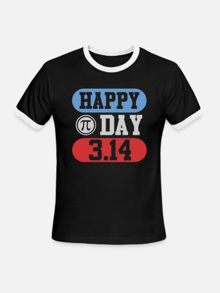 pie day 12121212.png - Men's Ringer T-Shirt - black/white