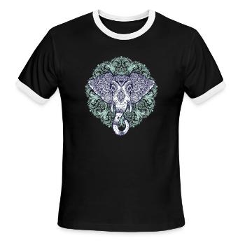 Ganesha - Men's Ringer T-Shirt - black/white - Front - Jackson (183cm)