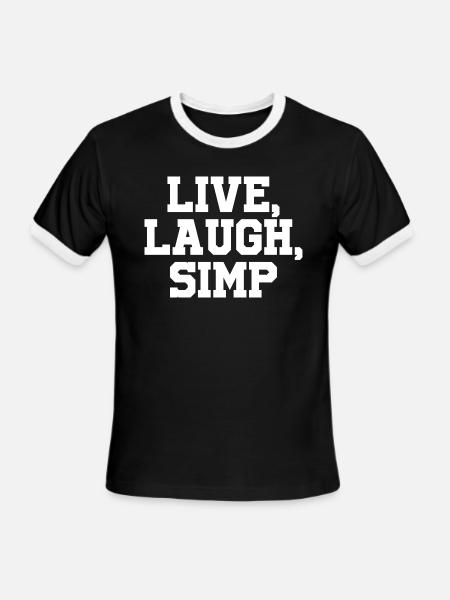 Live Laugh - Men's Ringer T-Shirt - black/white