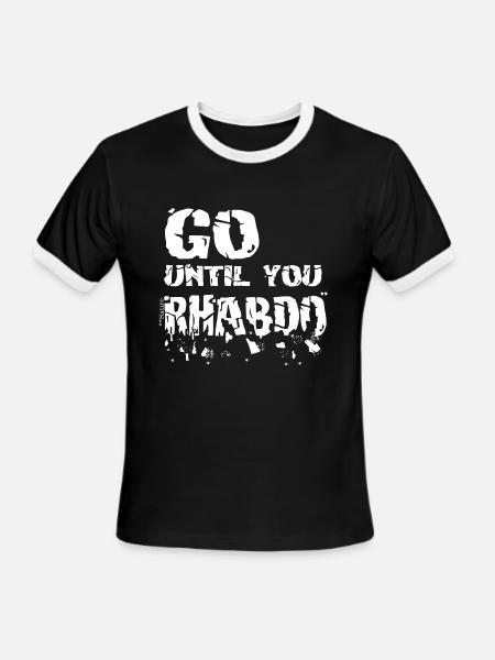 Go until you rhabdo - Men's Ringer T-Shirt - black/white