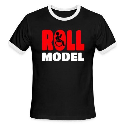 This wheelchair user is also a roll model - Men's Ringer T-Shirt