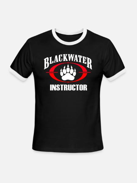 blackwater instructor black - Men's Ringer T-Shirt - black/white