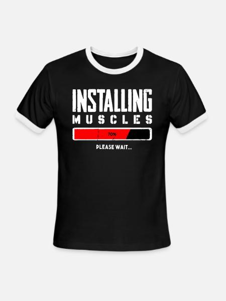 Muscles Please Wait - Men's Ringer T-Shirt - black/white