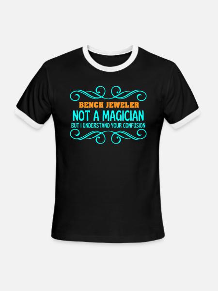 BENCH JEWELER not magican - Men's Ringer T-Shirt - black/white