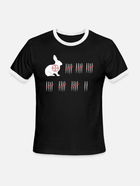 Rabbit Hunting Checklist Funny Bunny Hunter Gift - Men's Ringer T-Shirt - black/white