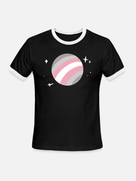 Demigirl Planet LGBTQ - Men's Ringer T-Shirt - black/white