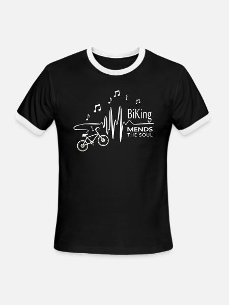 Soul Biking And Music Notes - Men's Ringer T-Shirt - black/white