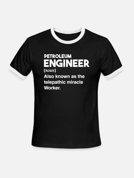 Petroleum Engineer Definition T Shirt - Men's Ringer T-Shirt - black/white