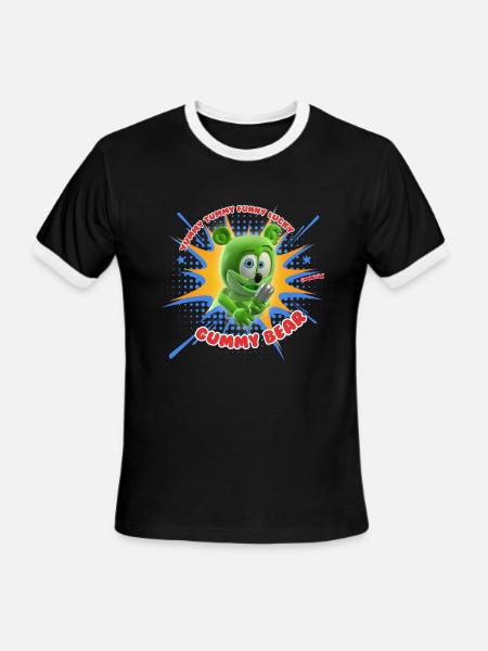 Funny Lucky Gummy Bear - Men's Ringer T-Shirt - black/white