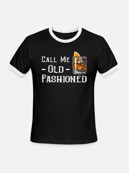 Call Me Old Fashioned - Men's Ringer T-Shirt - black/white