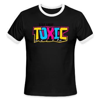 Gery Stay Away Toxic - Men's Ringer T-Shirt - black/white - Front - Jackson (183cm)