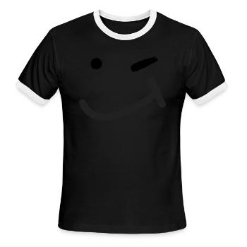 A smile with a wink - Men's Ringer T-Shirt - black/white - Front - Jackson (183cm)