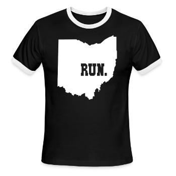 Run Ohio - Men's Ringer T-Shirt - black/white - Front - Jackson (183cm)