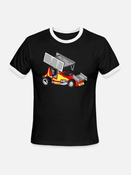 Sprint Car - Men's Ringer T-Shirt - black/white