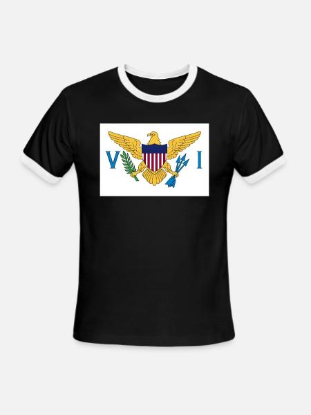 Flag of the United States Virgin Islands - Men's Ringer T-Shirt - black/white